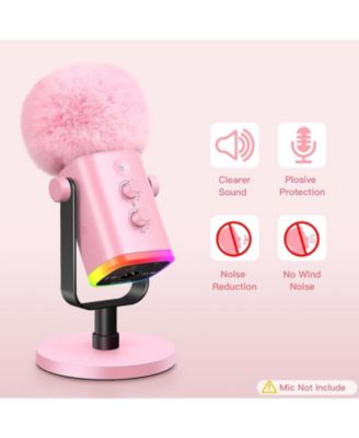 USB Condenser Microphone k66 and d65p Furry Cover Bundle