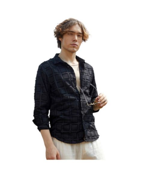 Мужская рубашка Cahoot Campus Sutra Onyx Black Cubic-Tassel, цвет: Чёрный