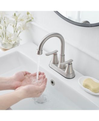 4 in. Centerset 2-Handle High-Arc Bathroom Faucet in Brushed Nickel