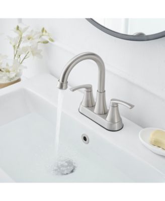 4 in. Centerset 2-Handle High-Arc Bathroom Faucet in Brushed Nickel