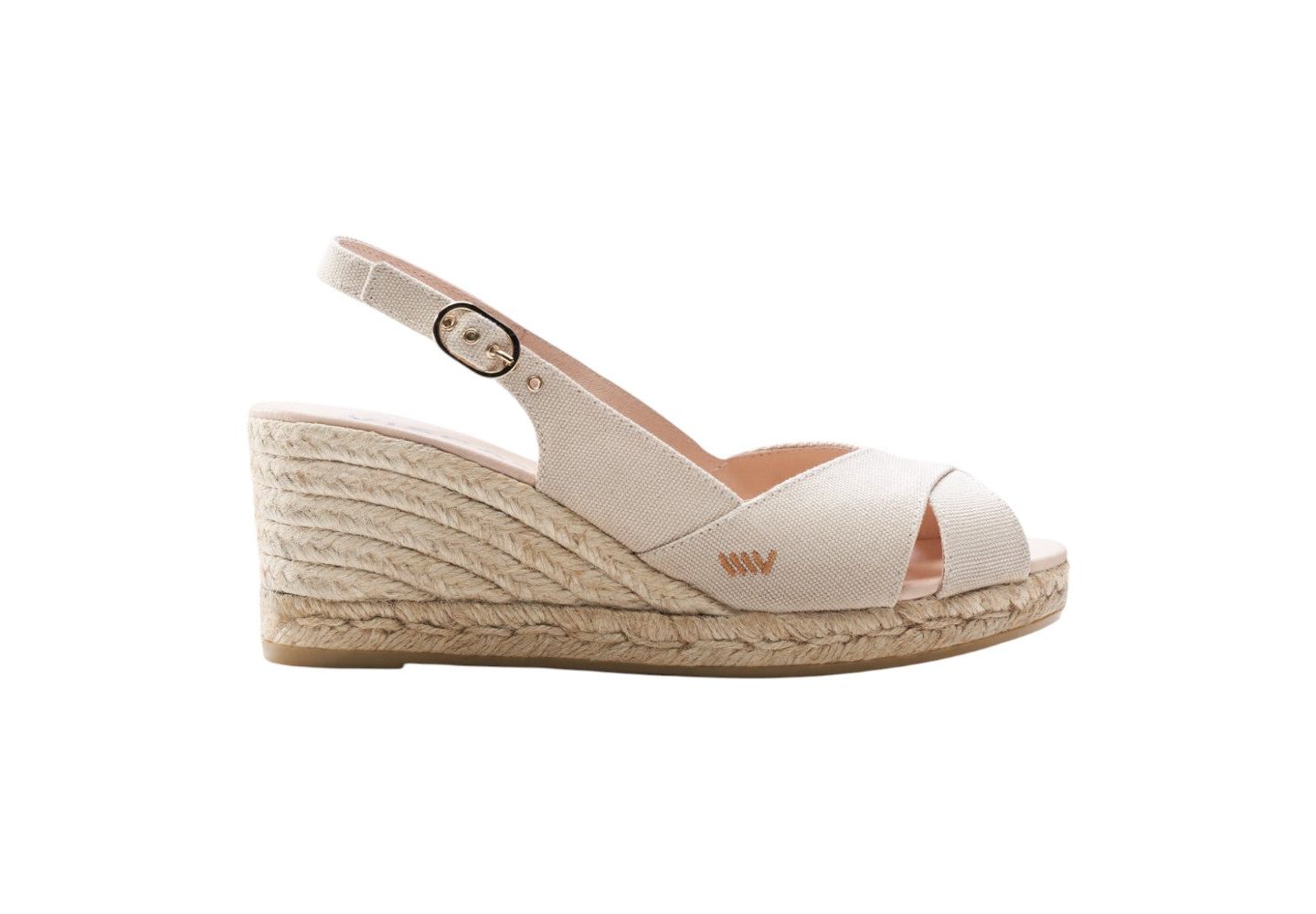 Женские сандалии VISCATA Llansa Canvas Espadrille Sandal Wedges Slingback, цвет: Бежевый — фото 1