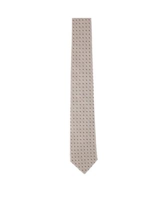 Men's Ignacio Linen Blend Polka Dot Vertical Slant Lined Business Necktie