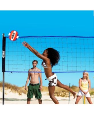 Volleyball Net Set with Volleyball, Aluminum Poles, Winch System, Pump, and Carrying Bag (Recreational)