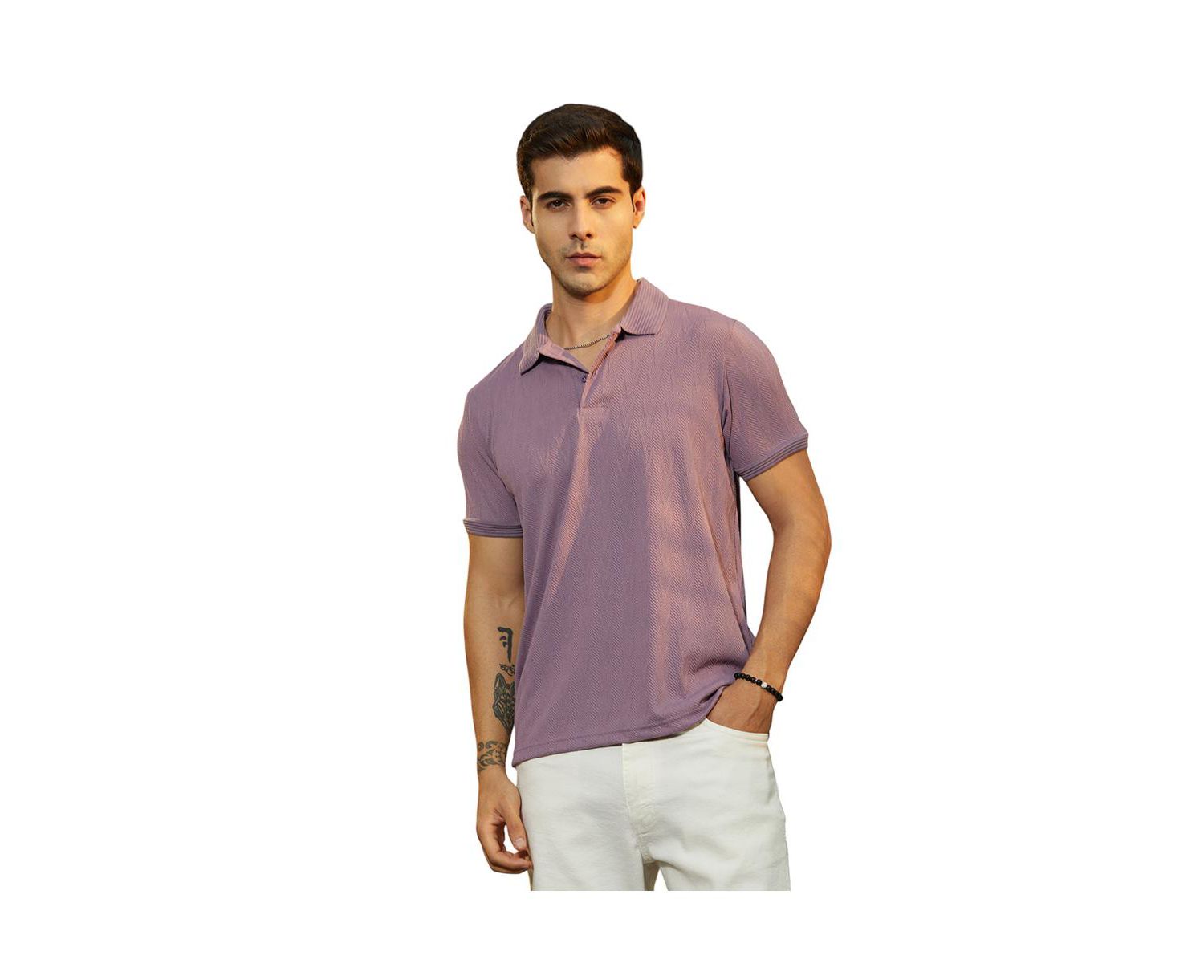 Men's Beaver Brown Spirit Weave Polo T-Shirt