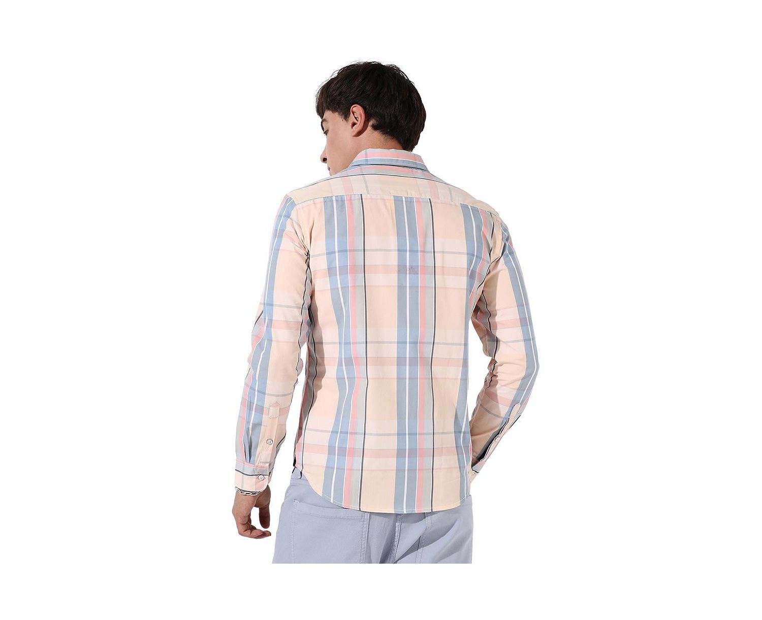 Men's Cotton Plaid Button Up Shirt