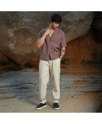 Men's Brown Stone Heathered Korean Oversized Shirt