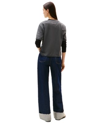 Women's Cotton Leopard-Print Logo Varsity T-Shirt