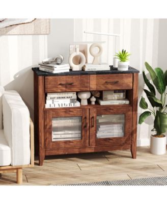 Coffee Bar Cabinet with 2 Drawers and 1 Open Compartment