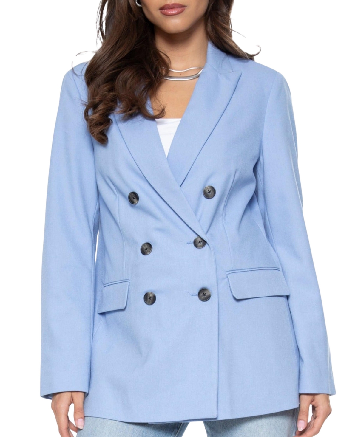 Women's Boyfriend Blazer - Periwinkle blue