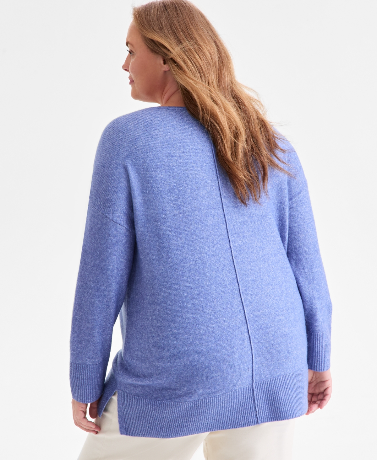 Style & Co Plus Size Knit Seam-front Tunic Top, Exclusively Macy's In Blue