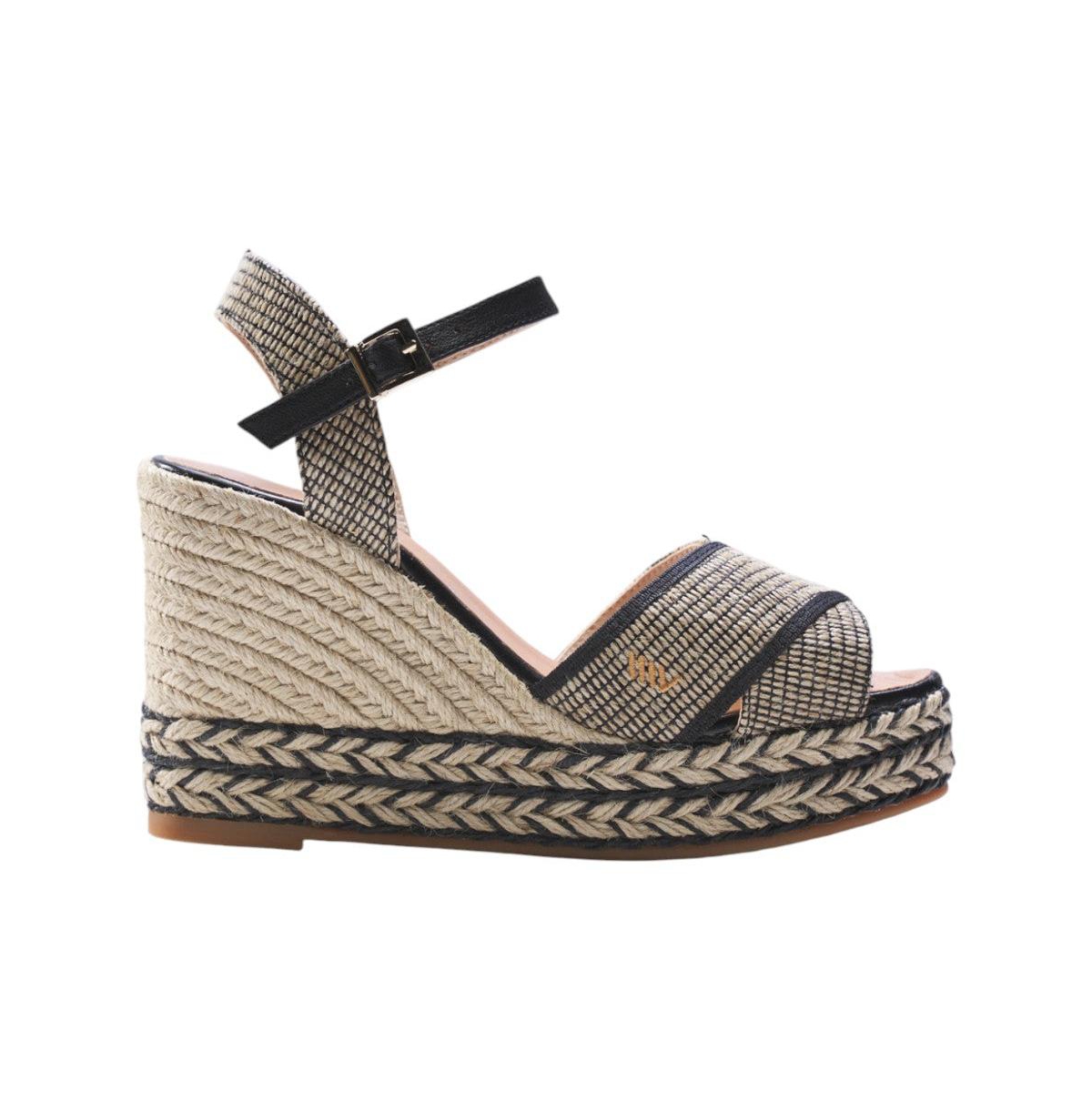 Empuria Canvas Espadrille Sandal Wedges - White