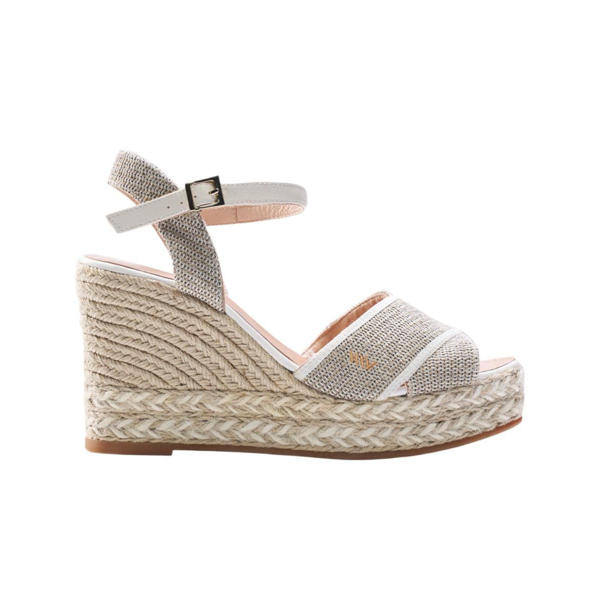 Empuria Canvas Espadrille Sandal Wedges - White