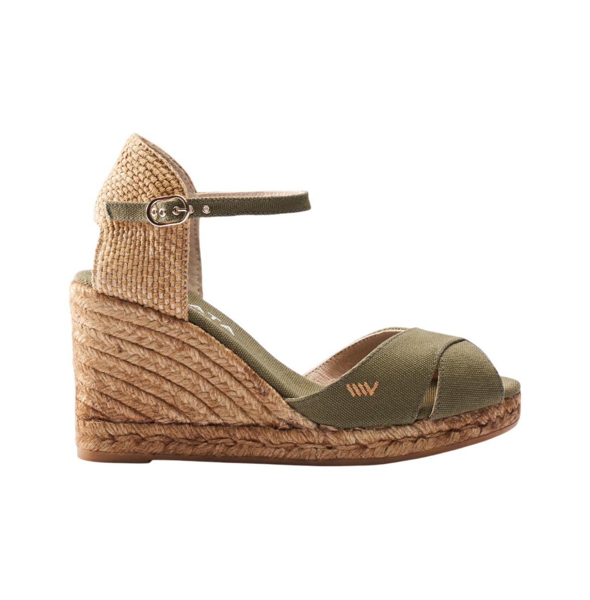 Aiguablava Limited Edition Canvas Espadrille Sandal Wedges - Olivegreen
