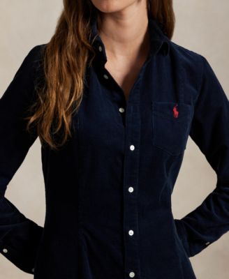 Women's Cotton Corduroy A-Line Shirtdress