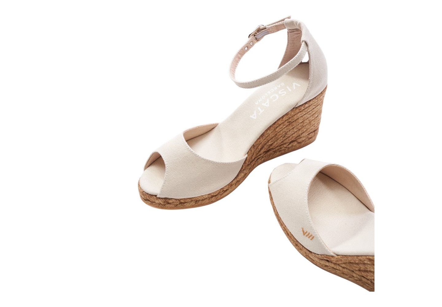 Женские сандалии VISCATA Aiguafreda Canvas Espadrille Sandal Wedges, цвет: Бежевый — фото 2