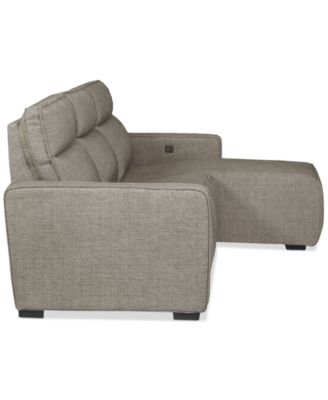 Miren 3-Pc. Fabric Chaise Sectional with 2 Power Headrest Recliners, Exclusively at Macy's