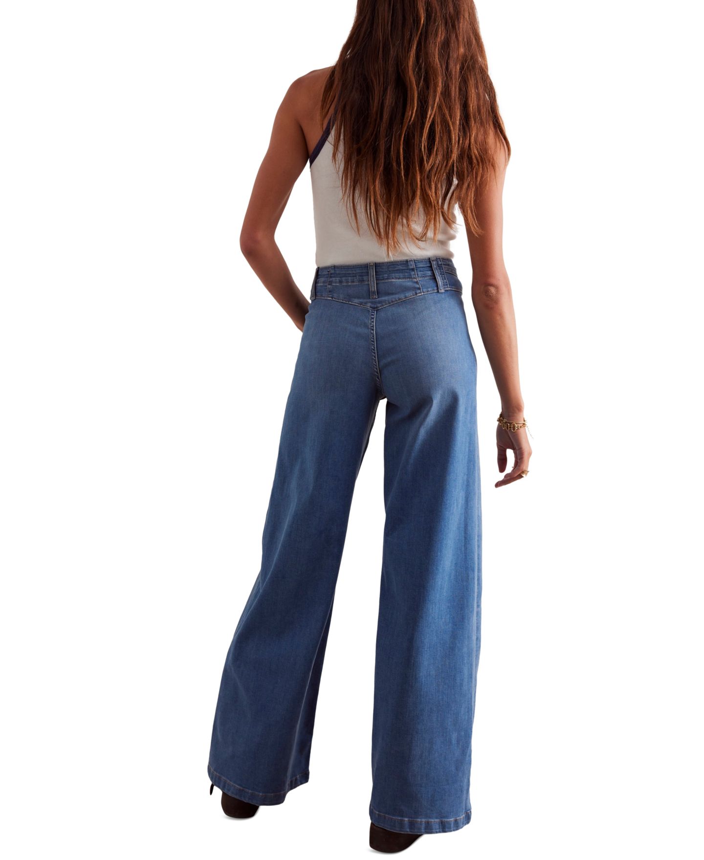 Женские джинсы Free People We The Free Libre Front-Seam Wide-Leg, цвет: Goodie — фото 3