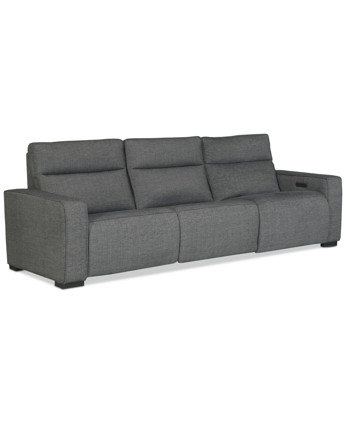 Macy's Miren 3-pc. Fabric Sectional With 3 Power Headrest Recliners, Exclusively At  In Gray