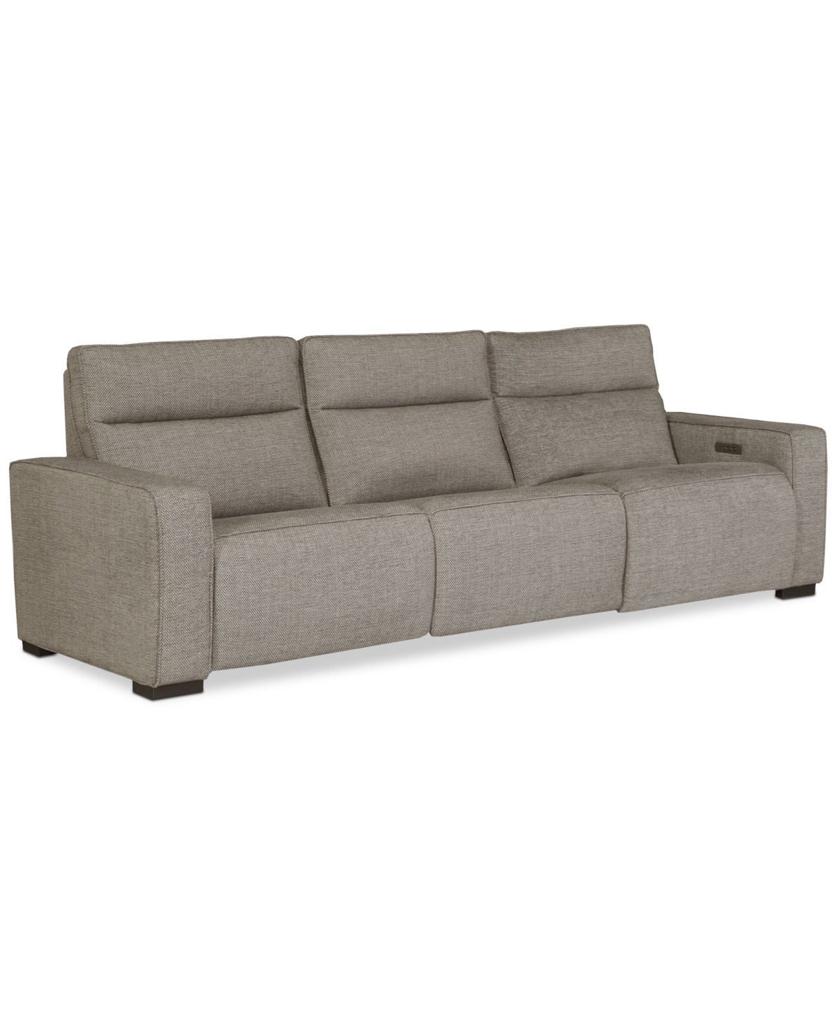 Macy's Miren 3-pc. Fabric Sectional With 3 Power Headrest Recliners, Exclusively At  In Brown
