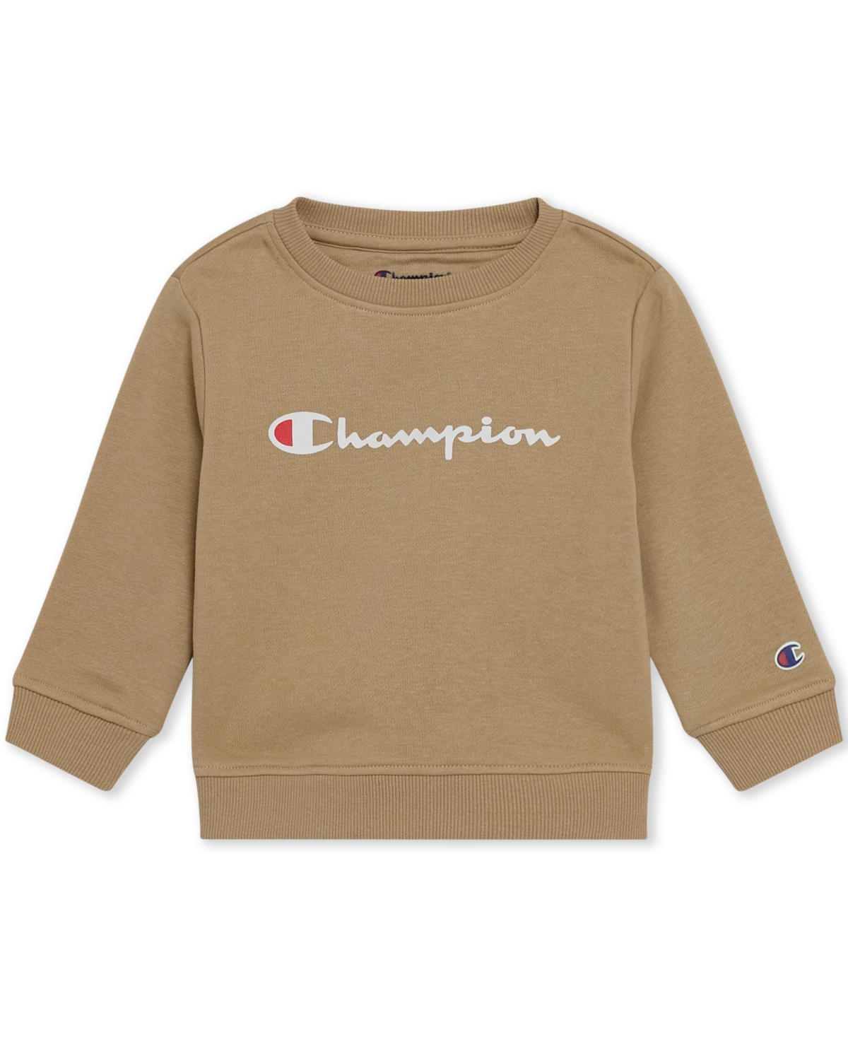 Champion Baby Boys 2-piece Long Sleeve Crew Sweatshirt And Joggers Set In Brown