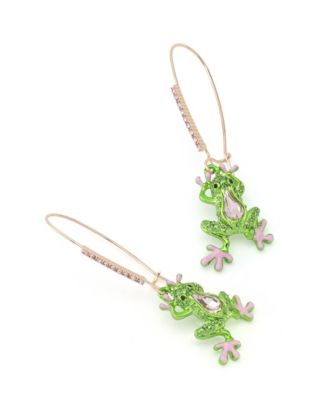 Висячие серьги-капли Betsey Johnson из искусственного камня в виде лягушки на заднем дворе