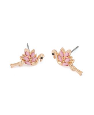 Серьги-гвоздики с фламинго на заднем дворе из искусственного камня Betsey Johnson