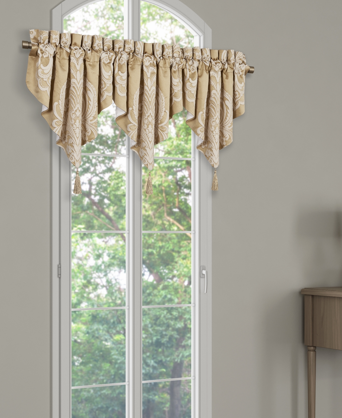 Potenza Window Ascot Valance, 40" x 21" - Sand