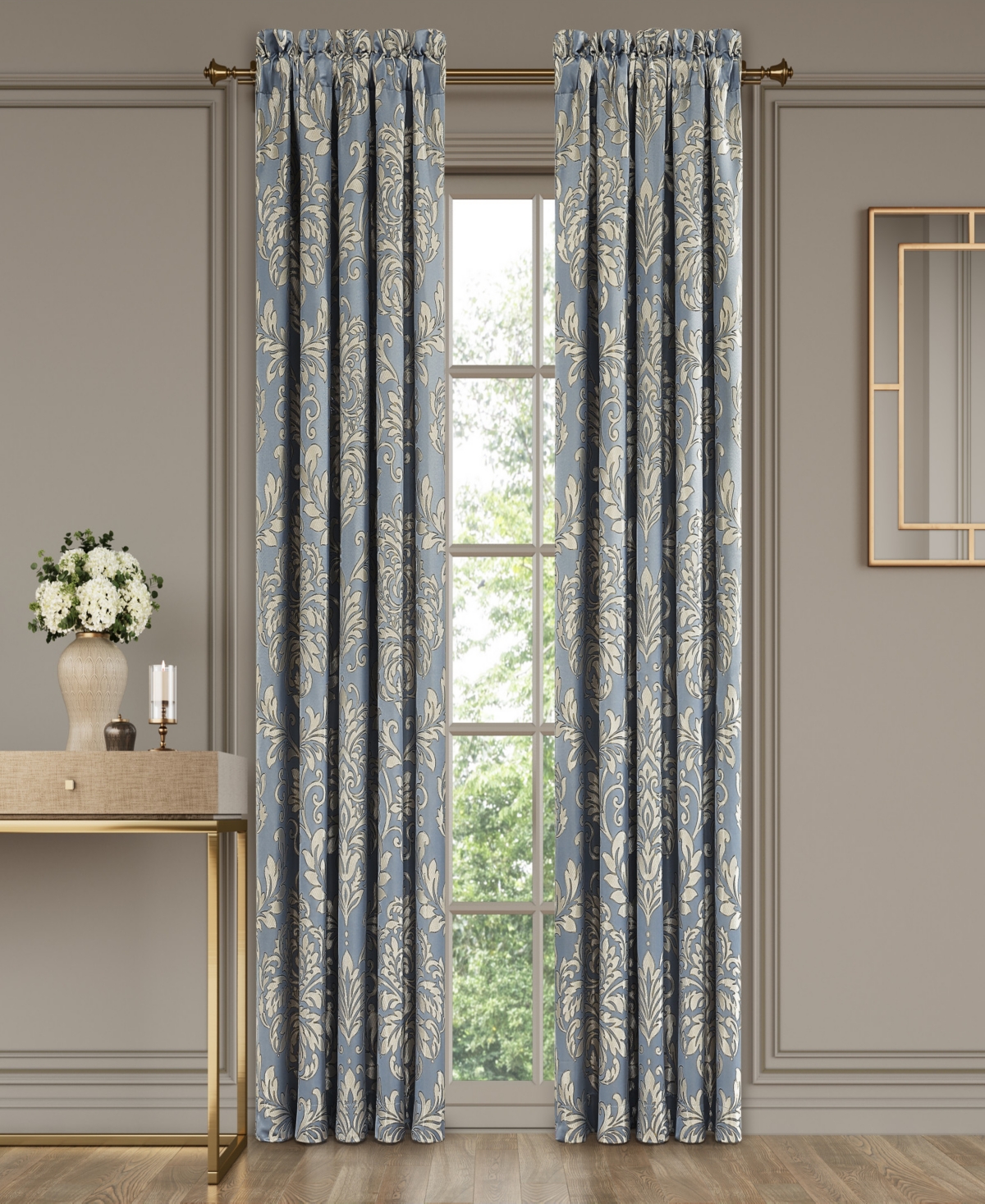 Lorenzo Window Panel Pair, 50" x 84" - Blue