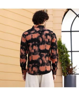 Обычная рубашка Campus Sutra из черного обсидиана и коричневой сиены в клетку с пятнами от Campus Sutra