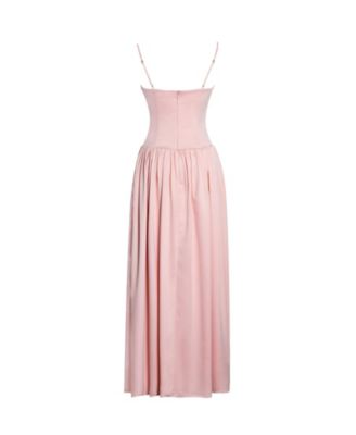 Women's Najwa Baby Pink Ruched Breast Drop Waist Maxi Dress
