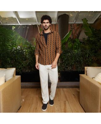 Men's Chocolate Brown & Onyx Black XOXO-Tactile Shirt