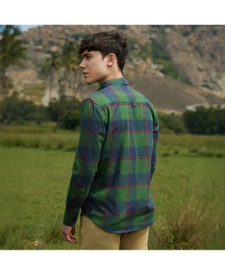 Мужская рубашка в клетку Buffalo в лесно-зеленую и индиго-синюю клетку от Campus Sutra