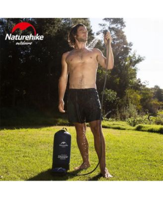 11 Litre Solar Heated Shower Bag, Outdoor Shower, Camping, Portable Pressure Shower with Foot Pump, Garden Shower