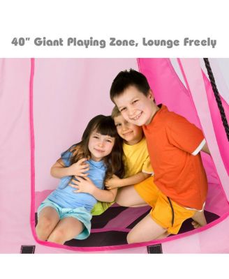 40'' Kids Hanging Chair Swing Tent Set Hammock Nest Pod Seat
