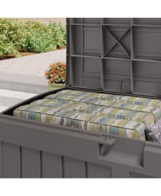 50 Gallon Plastic Deck Box with Molded Lockable Feature for Home, Gray