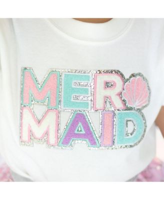 Baby Girls Mermaid Patch Short Sleeve Romper