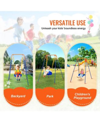 Toddler Swing Sets for Backyard Swing Set with 4 Sandbags Foldable