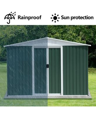 8FTx6FT Outdoor Storage Garden Bike Shed With Aluminum alloy frame and sliding door