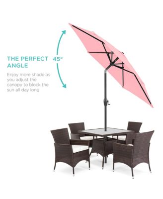 7.5ft Heavy-Duty Outdoor Market Patio Umbrella w/ Push Button Tilt, Easy Crank