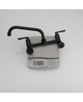 2-Handle Commercial Sink Faucet with 8" Swivel Spout 8" Center Wall Mount Kitchen Faucet In Polished Chrome