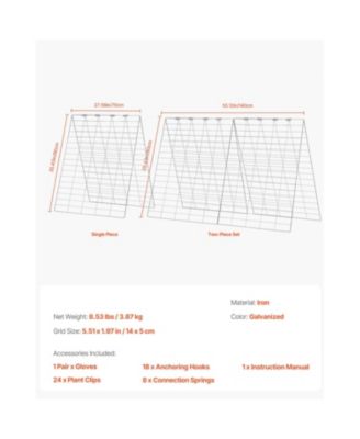 Foldable A-Frame Metal Garden Trellis for Climbing Plants Cucumbers and Vegetables