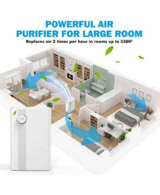| Home Air Purifier for Large Rooms | True HEPA Filter, KJ203F-142 Model