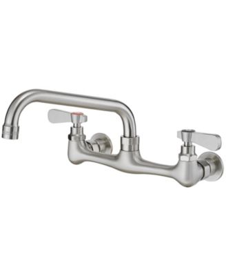 2-Handle Wall Mount 8" Swivel Spout with 8" Center Kitchen Faucet