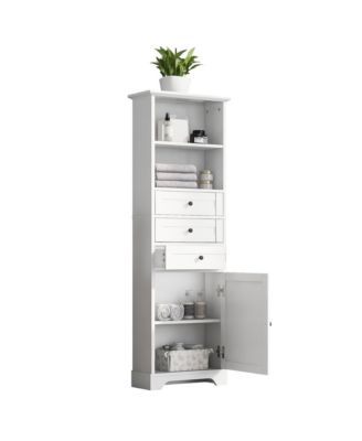CASAINC 68.3"H Tall Storage Cabinet with 3 Drawers, Adjustable Shelves