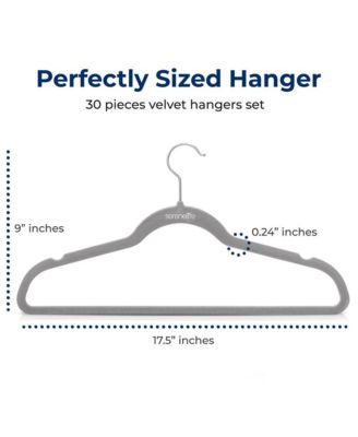 30 Pack Velvet Hangers - Non-Slip, 360&amp;#xB0; Swivel Hook - Ultra-Thin, Lightweight, Space Saving for Shirts, Sweaters, Hoodies, Kids Clothes