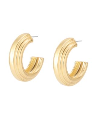 Robert Lee Morris Soho Ribbed Hoop Earrings