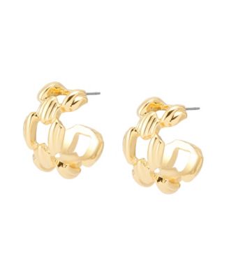 Robert Lee Morris Soho Ribbed Link Hoop Earrings