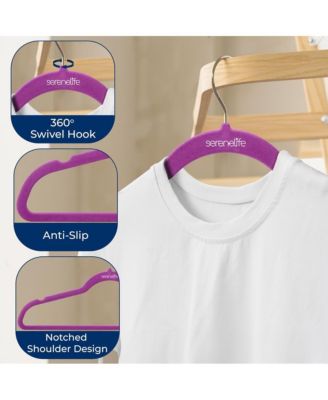 100 Pack Velvet Hangers - Non-Slip Felt with 360&amp;#xB0; Swivel Hook, Space-Saving, Ultra-Thin, Lightweight for Shirts