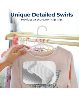 60 Pcs. Non-Slip Plastic Kids Hangers - Durable and Space-Saving Closet Organizers