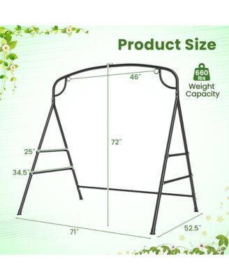 Swing Stand for Porch Heavy-Duty Metal Swing Frame w/ 2 Hanging Rings